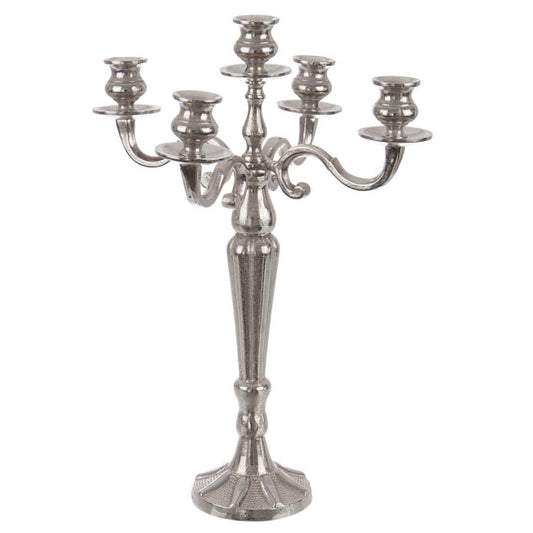 CANDELABRO LARYN 5FUOCHI ARGENTO H52