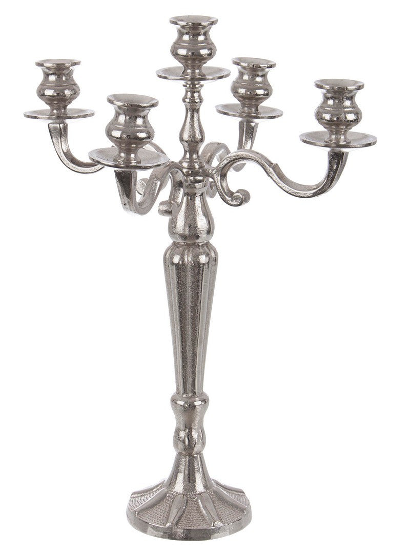 CANDELABRO LARYN 5FUOCHI ARGENTO H52