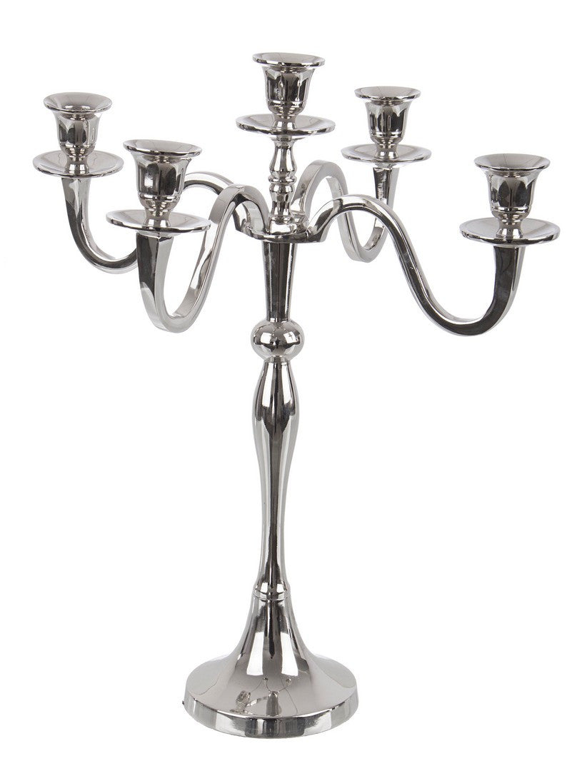 CANDELABRO NORAH 5FUOCHI ARGENTO H43
