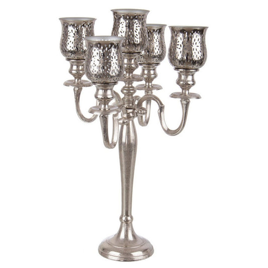 CANDELABRO SHARYN 5FUOCHI ARGENTO H62
