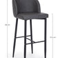 SGABELLO BAR CHRIS PU GRIGIO SCURO