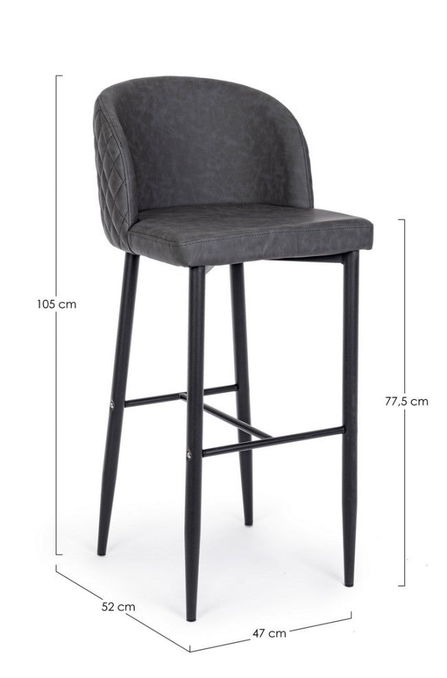 SGABELLO BAR CHRIS PU GRIGIO SCURO