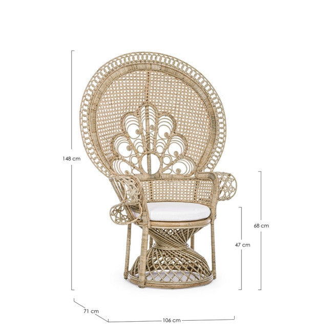 POLTRONA C-C PEACOCK NATURALE