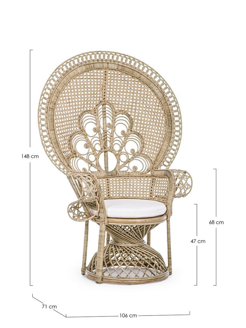 POLTRONA C-C PEACOCK NATURALE