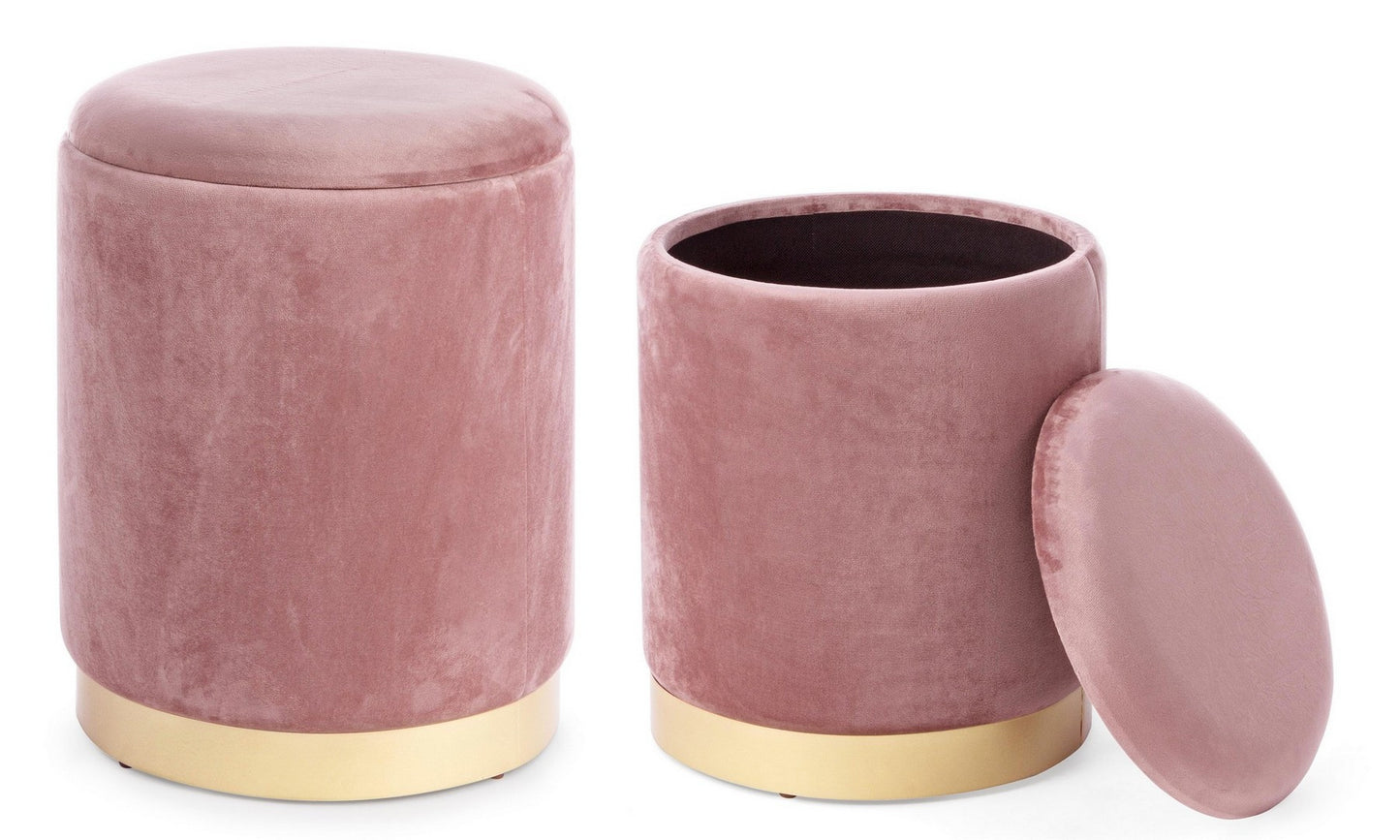 SET2 POUF CONTENITORE POLINA ROSA ANTICO