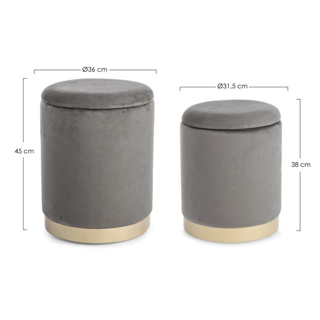 SET2 POUF CONTENITORE POLINA GRIGIO