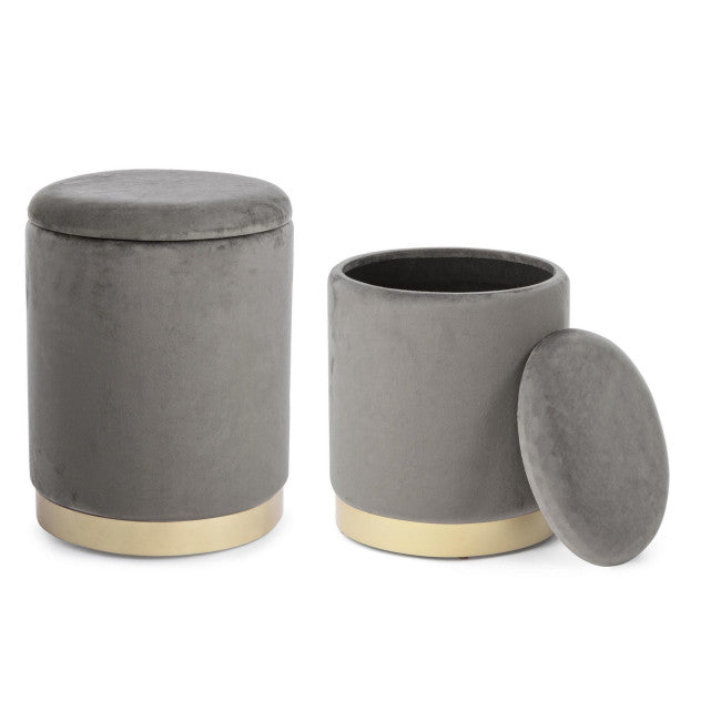 SET2 POUF CONTENITORE POLINA GRIGIO
