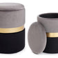 SET2 POUF CONT.POLINA GRIGIO-NERO