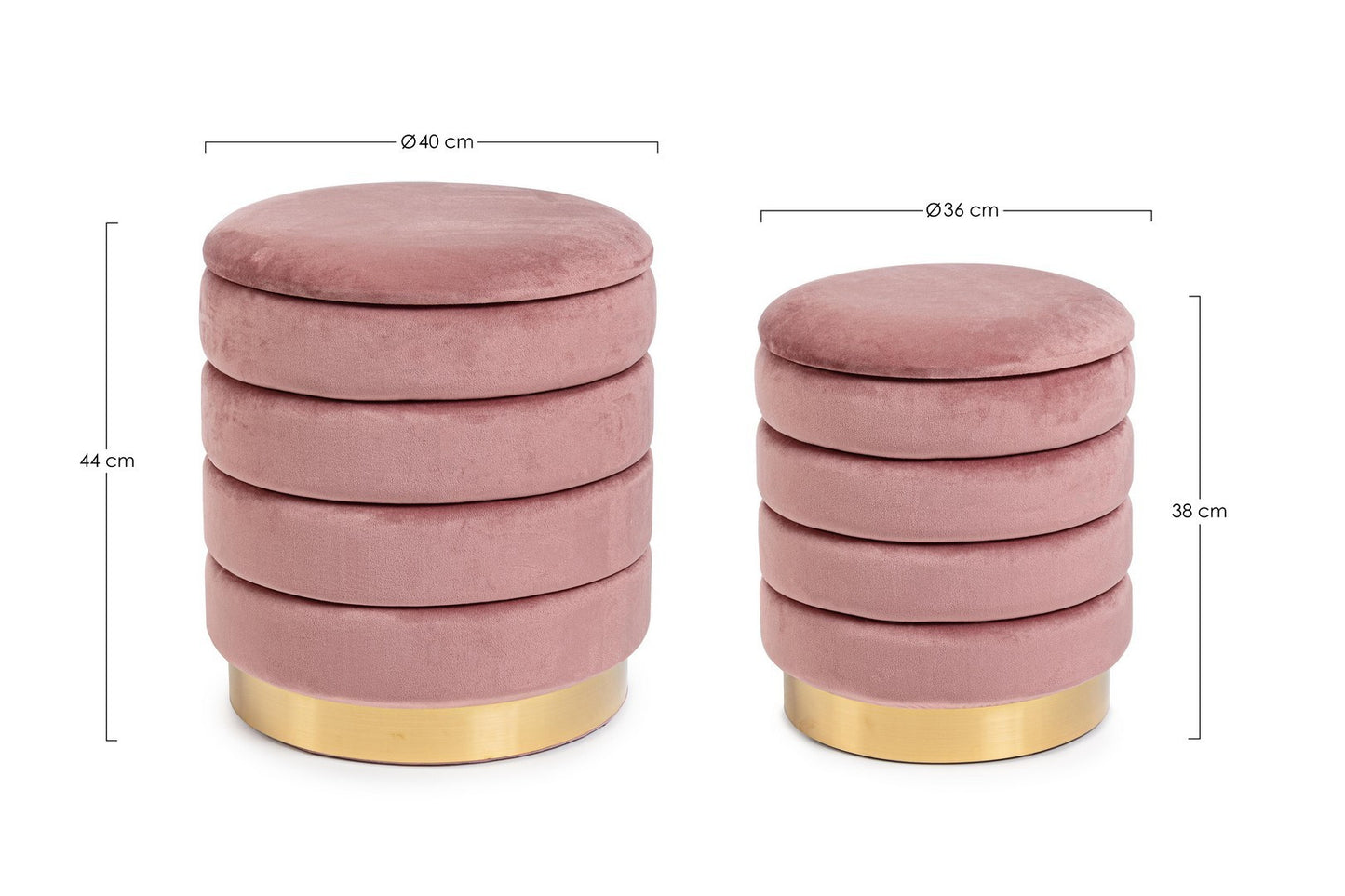 SET2 POUF CONTENITORE DARINA ROSA ANTICO