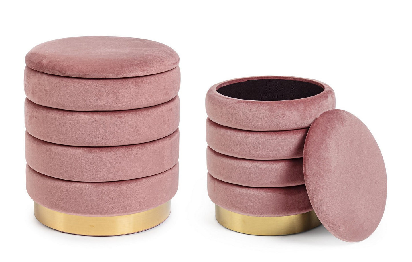 SET2 POUF CONTENITORE DARINA ROSA ANTICO