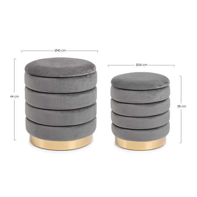 SET2 POUF CONTENITORE DARINA GRIGIO