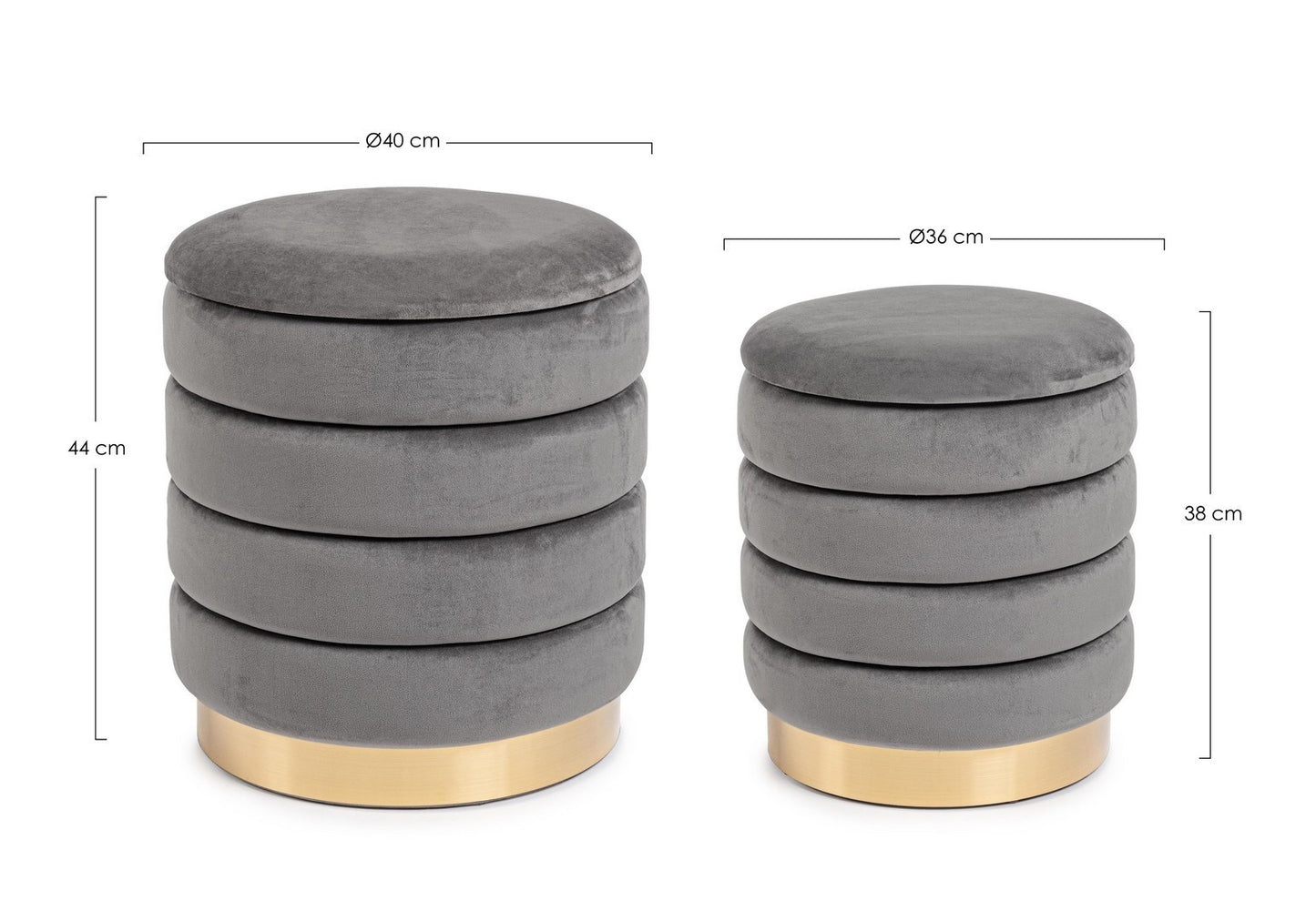 SET2 POUF CONTENITORE DARINA GRIGIO