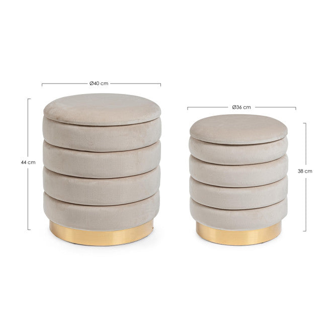 SET2 POUF CONTENITORE DARINA BEIGE