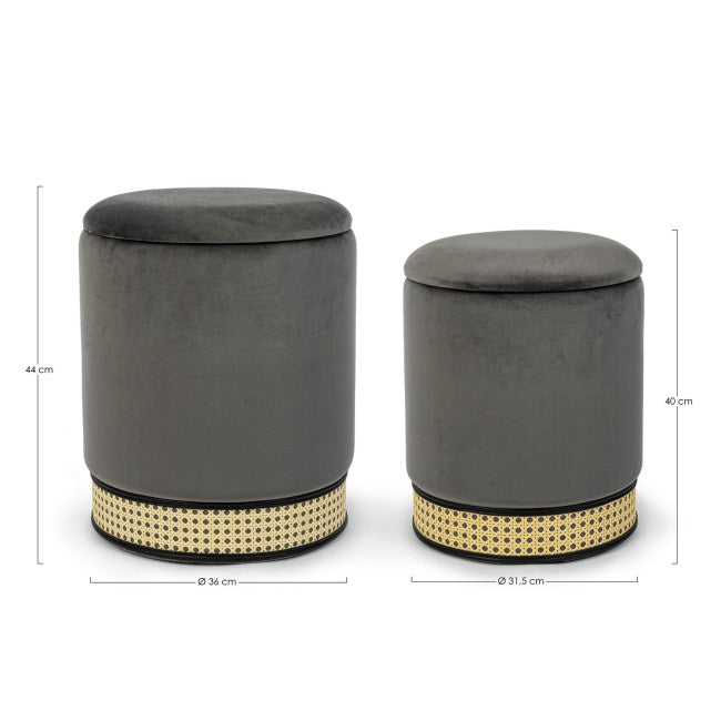SET2 POUF CONTENITORE MILENA GRIGIO SC