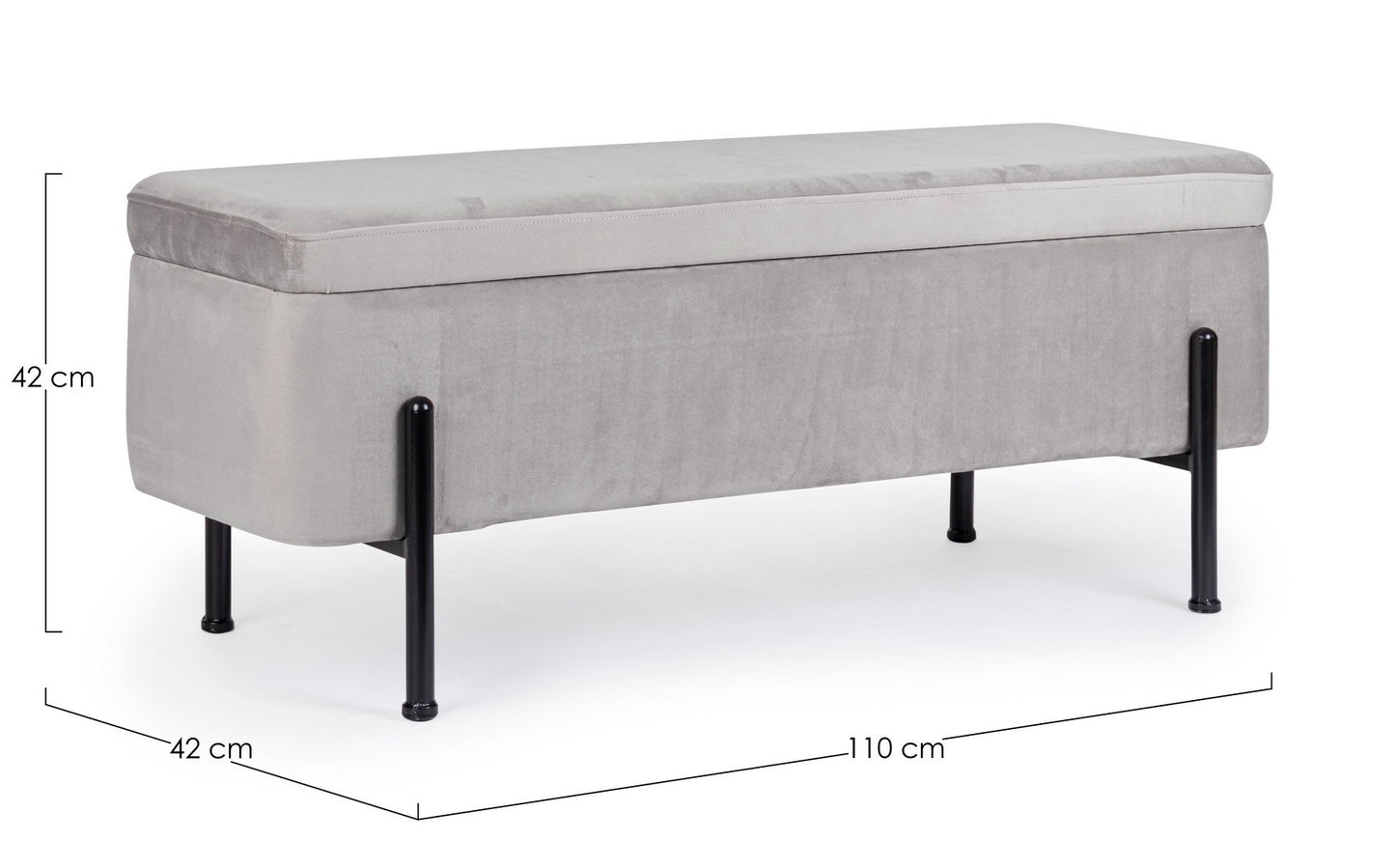 PANCA 2P CONTENITORE IRINA GRIGIO CHIARO