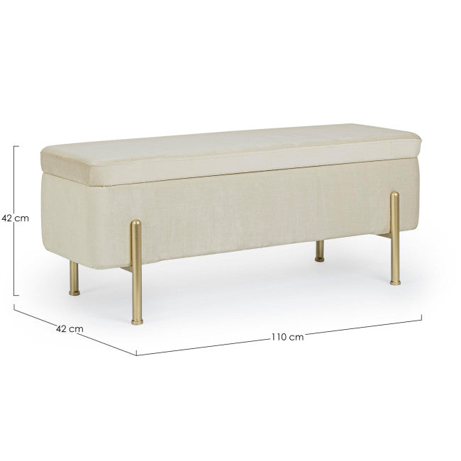 PANCA 2P CONTENITORE IRINA NATURALE