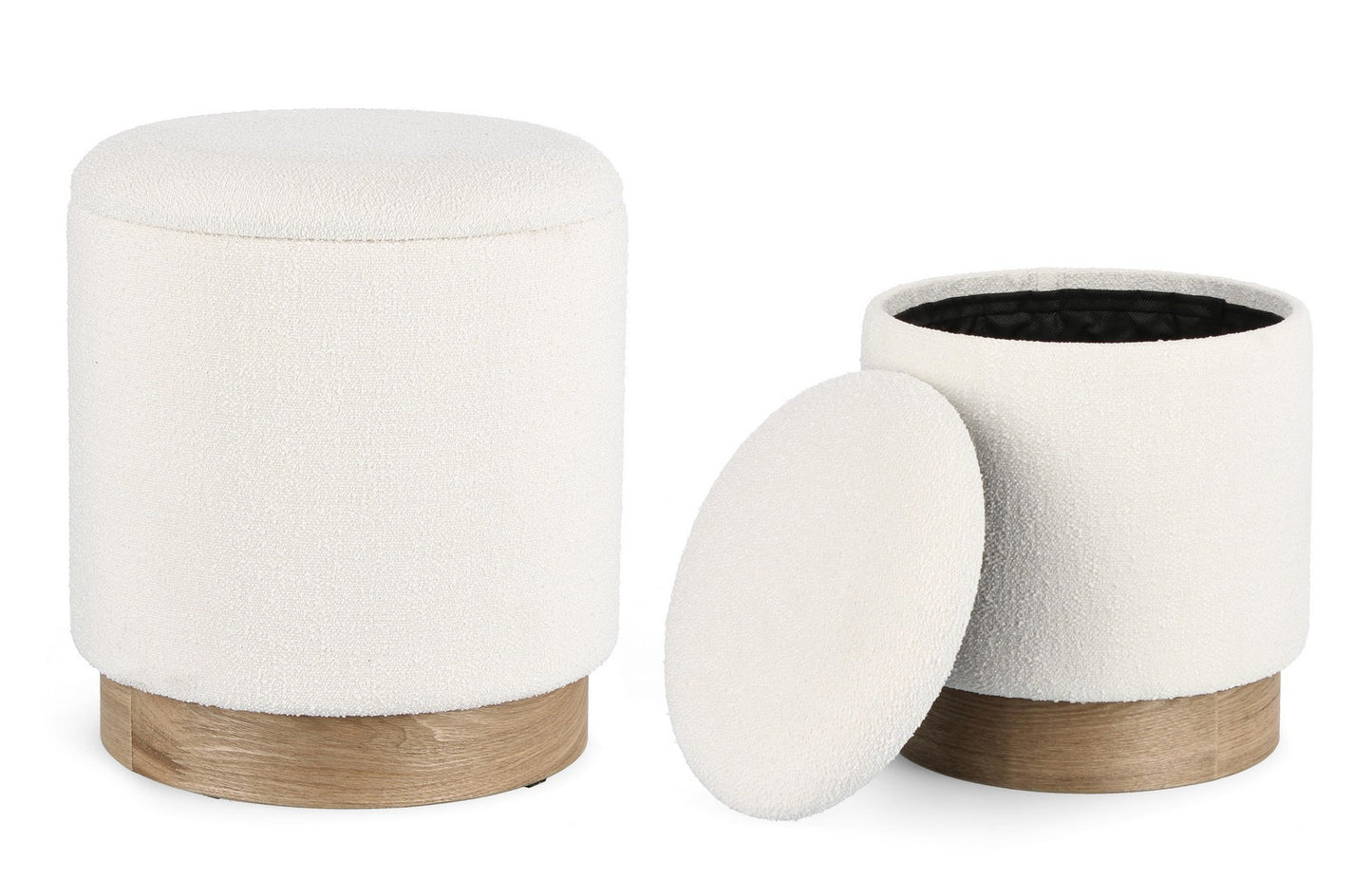 SET2 POUF CONTENITORE.ZOYA BIANCO