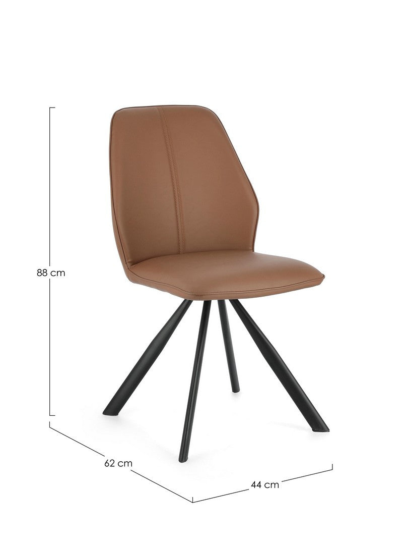 SEDIA MAXWELL PU COGNAC
