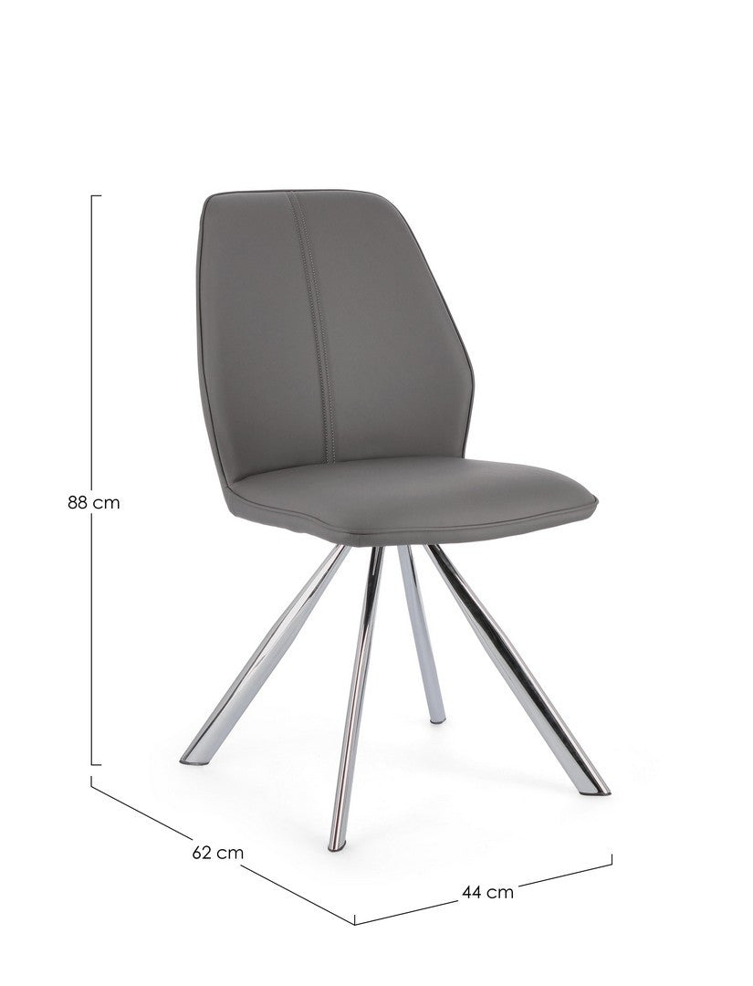SEDIA MAXWELL PU GRIGIO