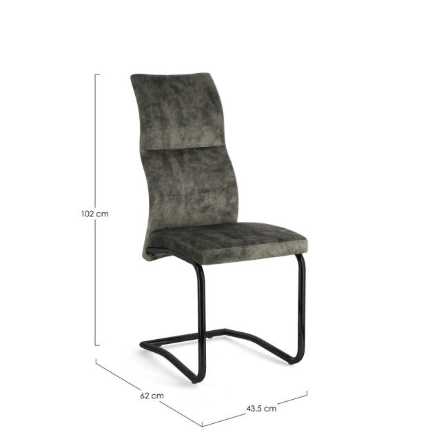 SEDIA THELMA VELLUTO VERDE