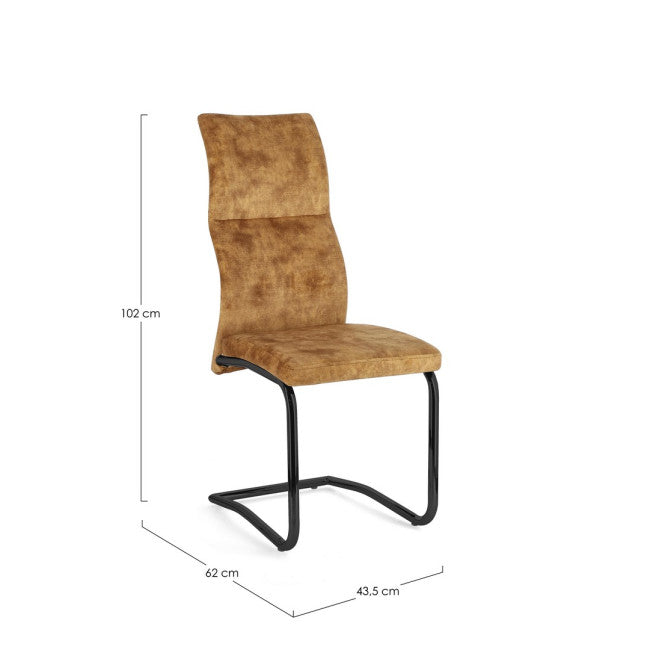 SEDIA THELMA VELLUTO GIALLO