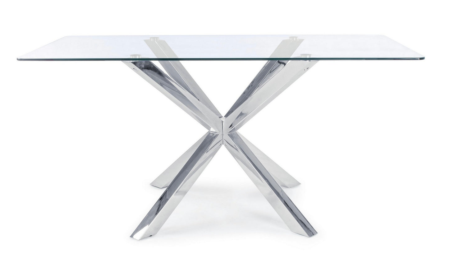 TAVOLO MAY RETT GAMBA ACCIAIO 160X90