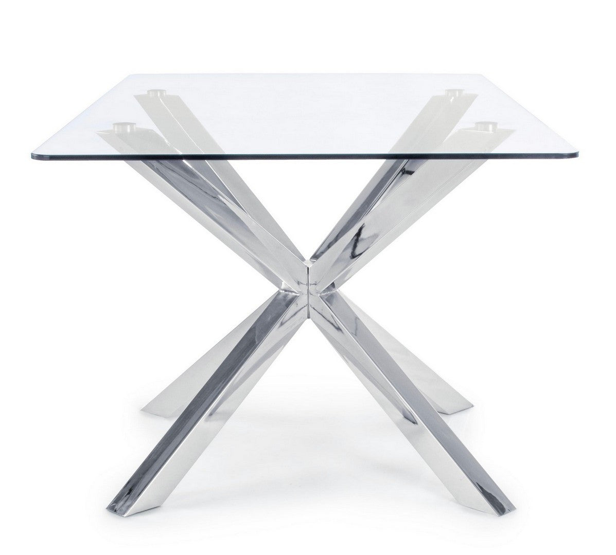 TAVOLO MAY RETT GAMBA ACCIAIO 160X90