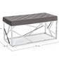 PANCA RAYAN VELLUTO GRIGIO 97X44