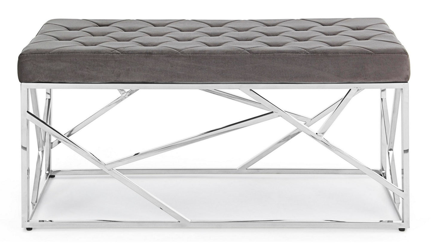 PANCA RAYAN VELLUTO GRIGIO 97X44