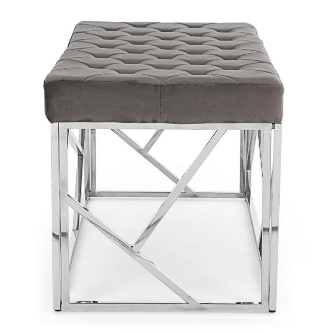 PANCA RAYAN VELLUTO GRIGIO 97X44