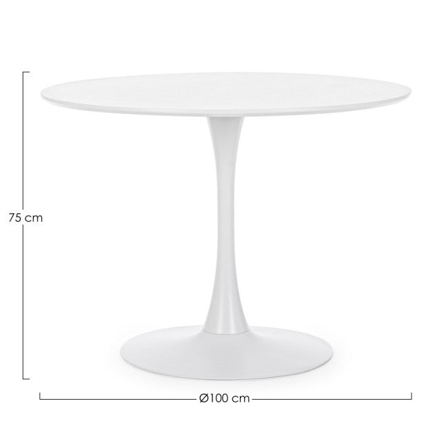 TAVOLO BLOOM BIANCO D100