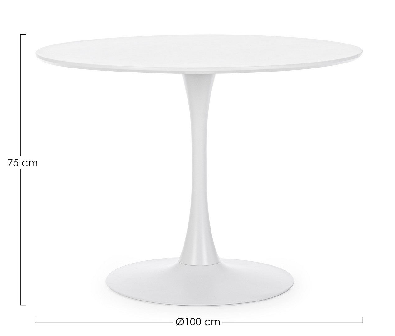TAVOLO BLOOM BIANCO D100