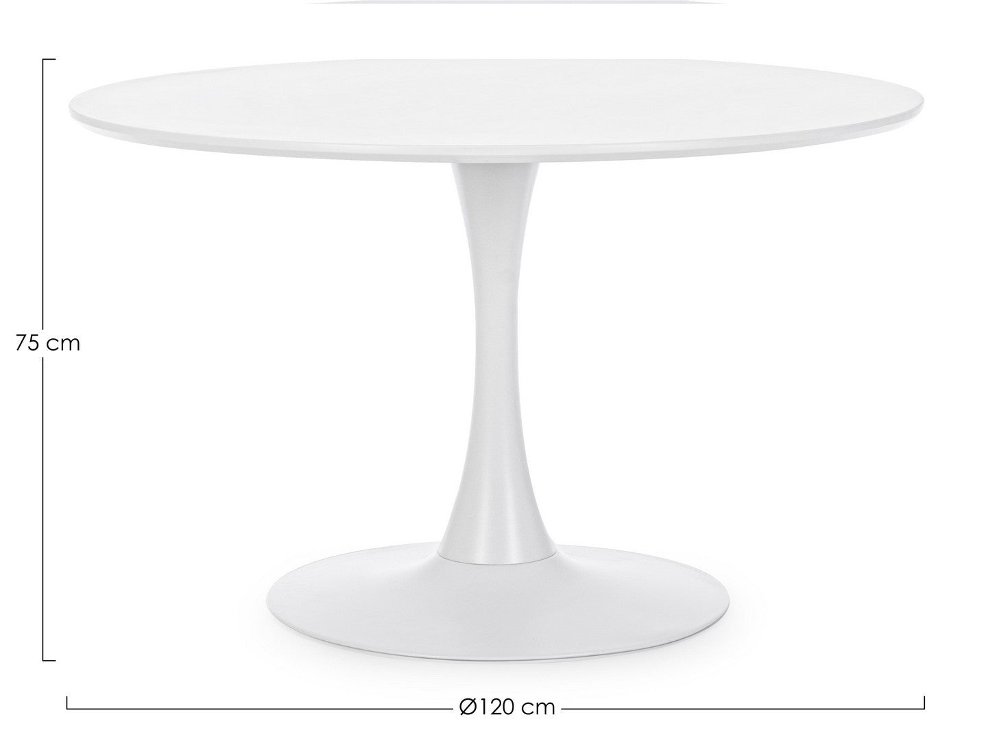 TAVOLO BLOOM BIANCO D120