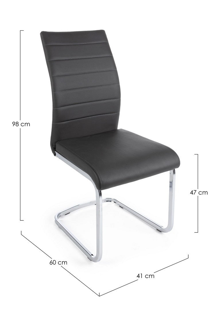 SEDIA MYRA PU GRIGIO SCURO
