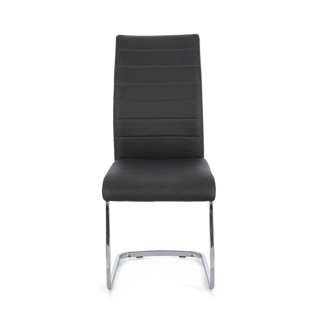 SEDIA MYRA PU GRIGIO SCURO