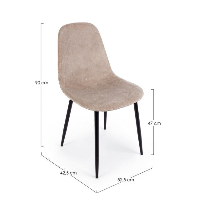 SEDIA IRELIA VELLUTO TORTORA