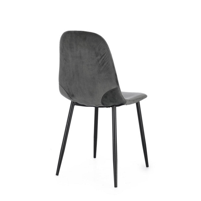 SEDIA IRELIA VELLUTO GRIGIO SCURO