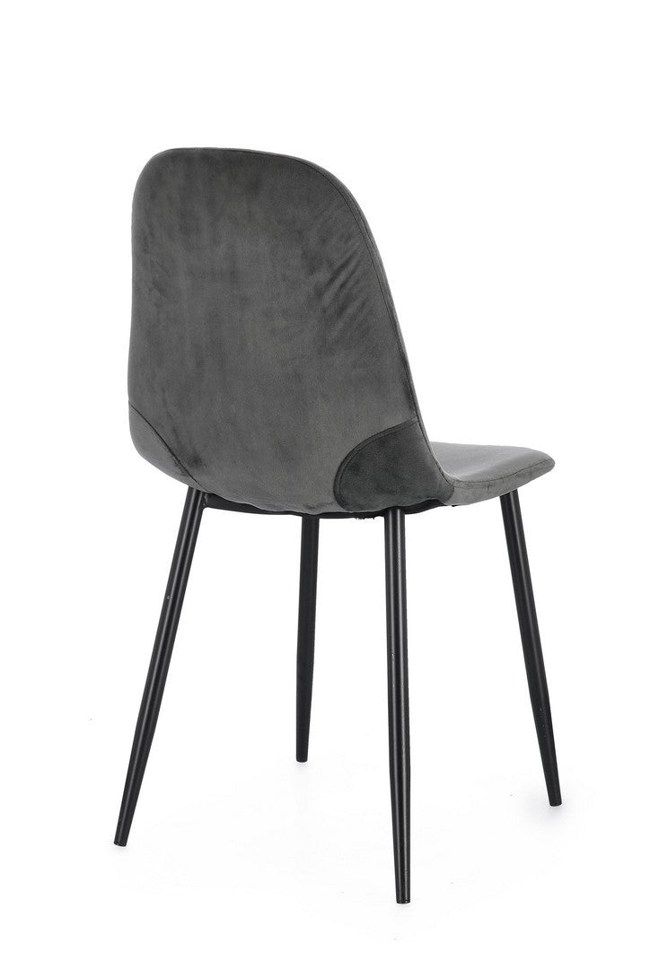SEDIA IRELIA VELLUTO GRIGIO SCURO