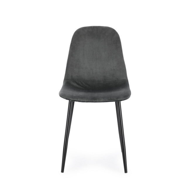 SEDIA IRELIA VELLUTO GRIGIO SCURO