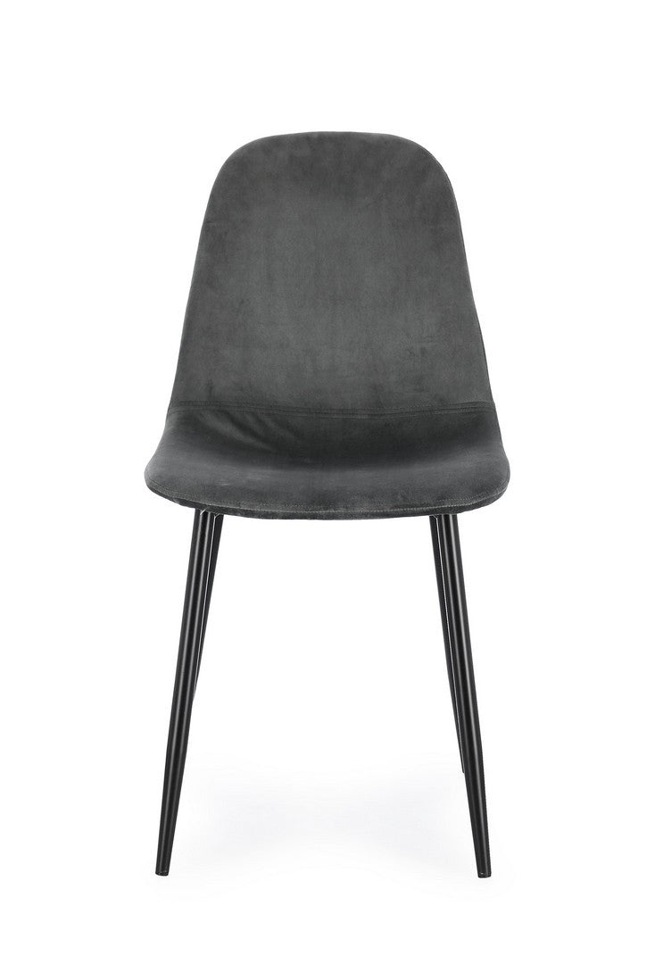 SEDIA IRELIA VELLUTO GRIGIO SCURO