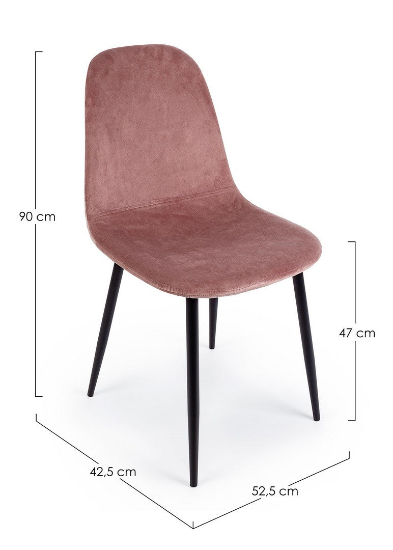 SEDIA IRELIA VELLUTO ROSA