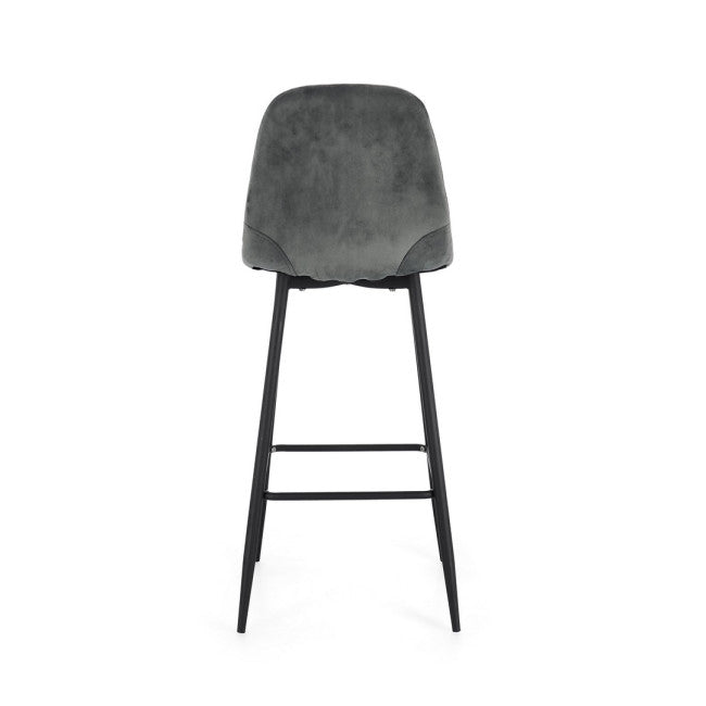 SGABELLO BAR IRELIA VELLUTO GRIGIO SCURO
