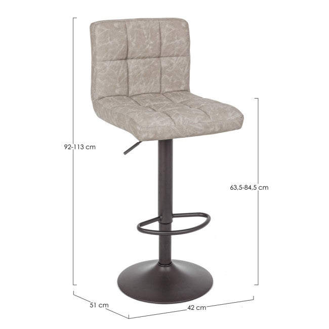 SGABELLO BAR GREYSON GRIGIO CHIARO VINT