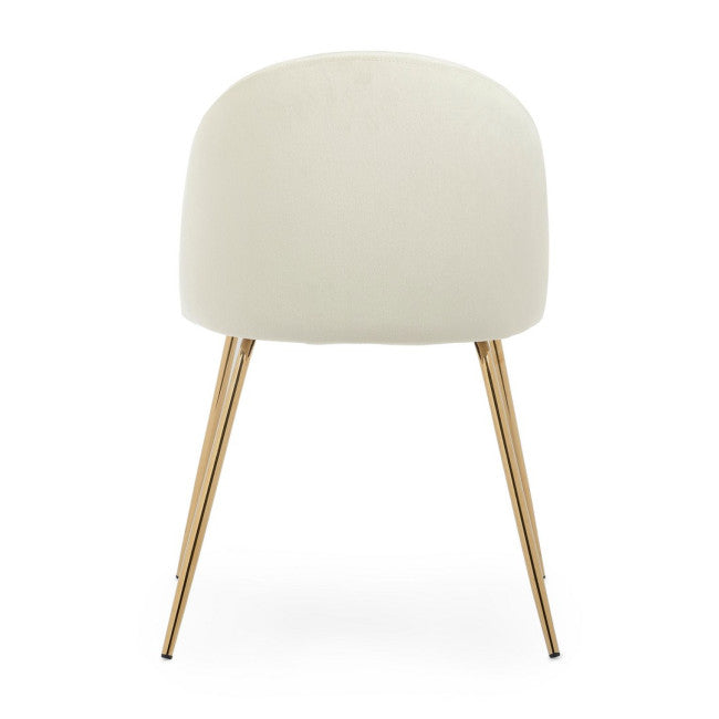 SEDIA TANYA VELLUTO BIANCO