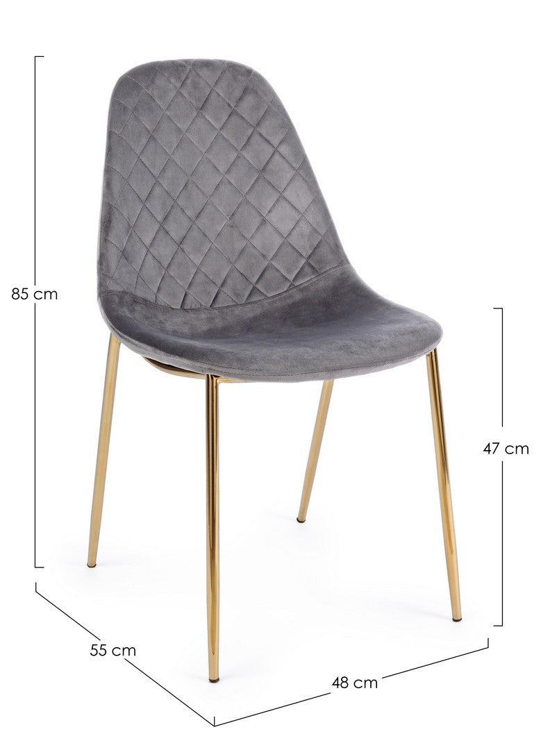 SEDIA TERRY VELLUTO GRIGIO SCURO