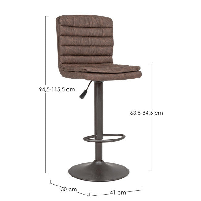 SGABELLO BAR CONNOR MARRONE VINTAGE