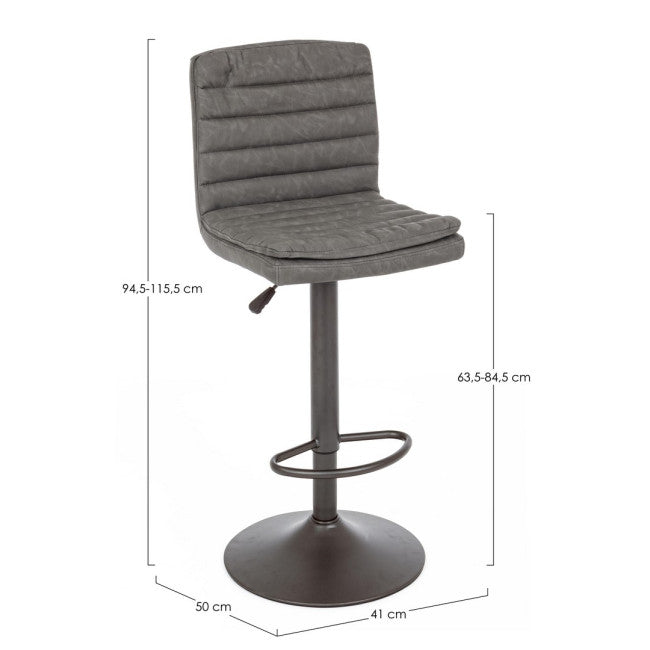 SGABELLO BAR CONNOR GRIGIO SCURO VINTAGE
