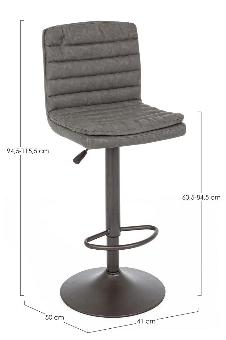 SGABELLO BAR CONNOR GRIGIO SCURO VINTAGE