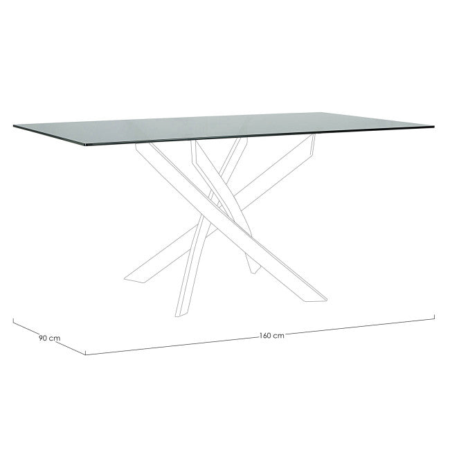 PIANO RETT TAVOLO GEORGE FUME' 160X90