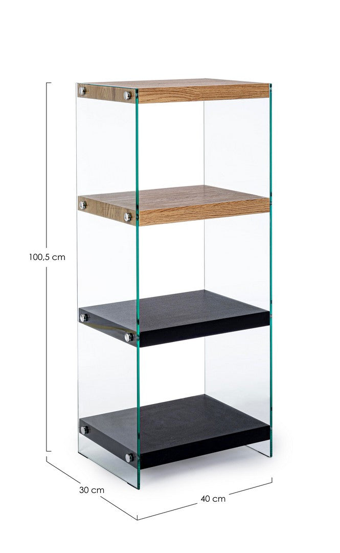 LIBRERIA 4P LINE WOOD NERO